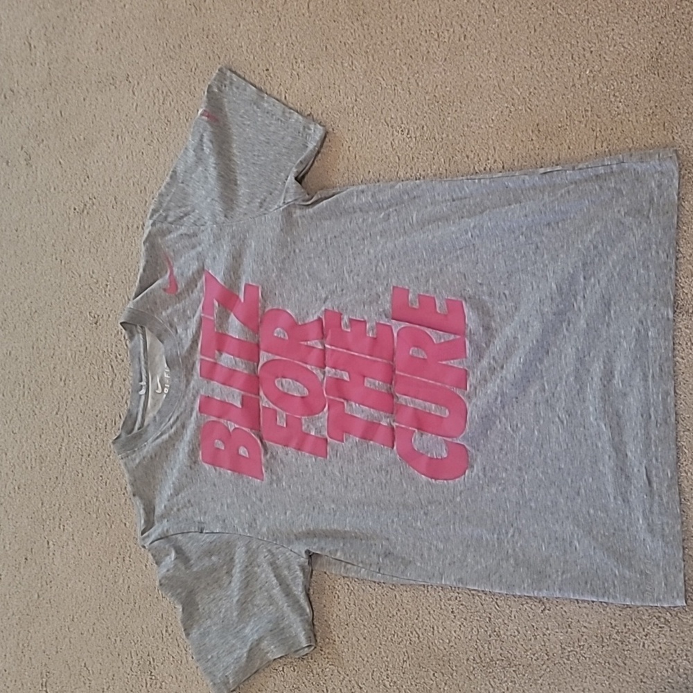 Nike Gray Tee with Pink Graphic